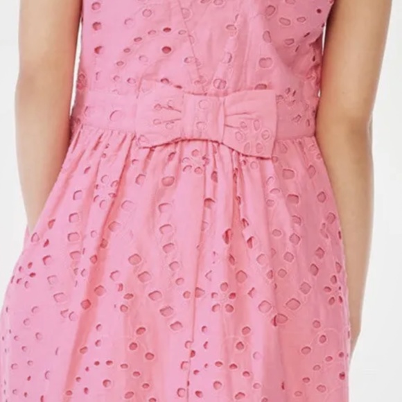 Scoop NYC Girls Pink Eyelet Bow Back Midi Dress Large (10-12) NEW - Picture 3 of 8